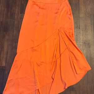 Free People Vibrant Asymmetrical Skirt in Orange